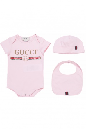 Set: bodysuit, hat, bib, zdjęcie 1 Set: bodysuit, hat, bib od Gucci Kids